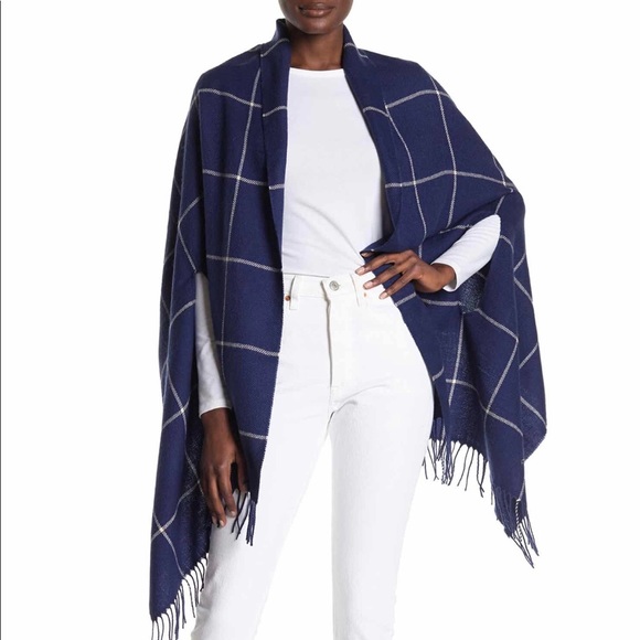 Madewell Accessories - Madewell – Windowpane Cape Scarf, NWT